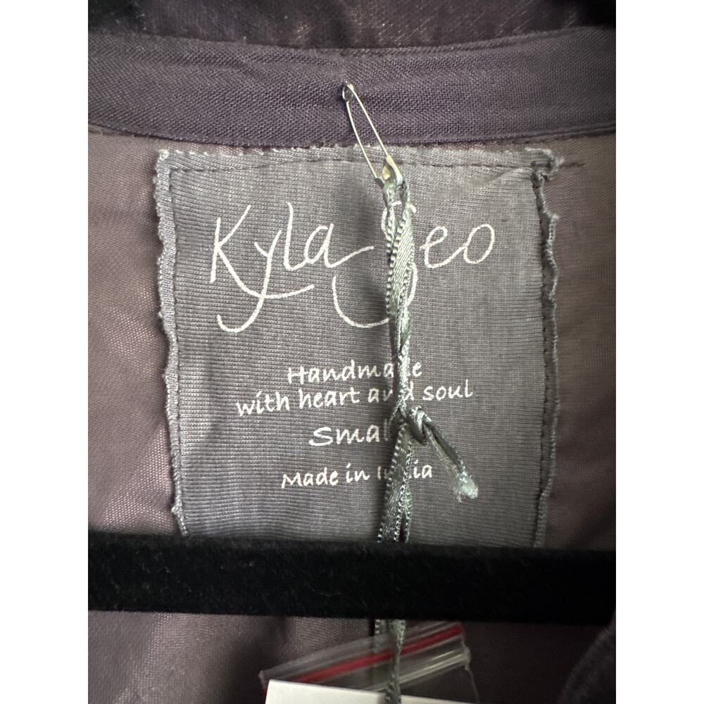 NWT Women's Kyla Seo Velvet Button Front Tunic Top in Indigo size S Lagenlook - Picture 2 of 3